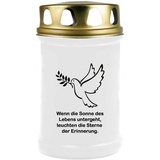 HS Candle 8er Pack Grabkerzen mit Motiv, Grablicht mit Brenndauer von ca. 2 Tage, Motiv: Taube, in vielen weiteren Varianten