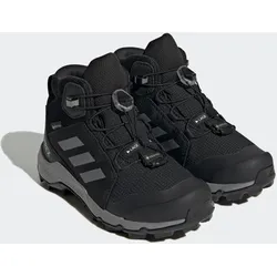 Wanderschuh ADIDAS TERREX "ORGANIZER MID GORE-TEX", Gr. 34, schwarz (core schwarz, grau three, core schwarz), Textil, Synthetik, sportlich, Schuhe, wasserdicht