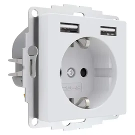 2USB Schuko-Steckdose 2USB 55 x 55 mm Weiß 1 St.
