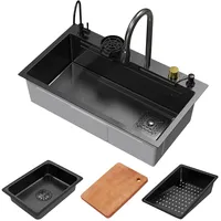 ML-Design Spülbecken Edelstahl 80x46 cm Anthrazit rechteckig,