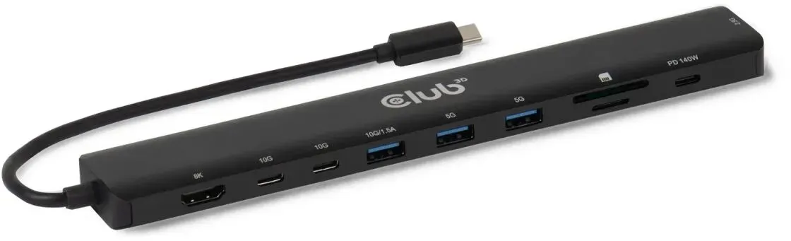 CLUB3D CSV-2550 laptop-dockingstation & portreplikator Kabelgebunden USB Typ-C Schwarz