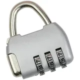 HMF - 6499 Vintage Deko Zahlenschloss Vorhängeschloss, 3-Stellig, Silber