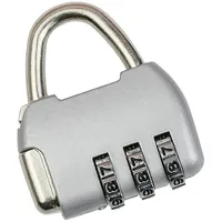 HMF - 6499 Vintage Deko Zahlenschloss Vorhängeschloss, 3-Stellig, Silber