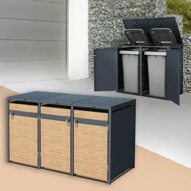 ML-Design Mülltonnenbox 200 x 80 x 116,3 cm bronze