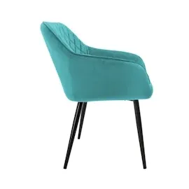 ML-Design Esszimmerstühle mit Armlehne und Rückenlehne, Petrol Samtbezug