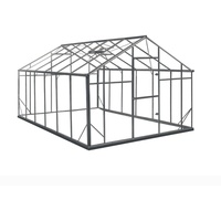 Aluminium Gewächshaus Gampre Sanus XL grau 290x430 cm Treibhaus Tomatenhaus