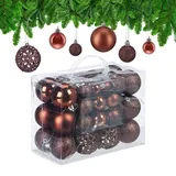 Relaxdays Christbaumschmuck, 50-tlg. Weihnachtskugeln-Set (50 -teilig)