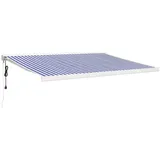 vidaXL Markise Einziehbar Blau und Weiß 4x3 m Stoff und Aluminium