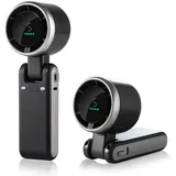 Coonoor Handventilator 3-in-1 Mini Ventilator, Tragbarer Turbo Handventilator Faltbarer, USB Ventilator, LED-Display für Büro & Outdoor schwarz