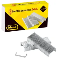 IDENA Heftklammern 24/6, 1.000 Stück, verzinkt