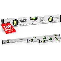 WALTER WERKZEUGE WALTER Wasserwaagen Set mit 3 Libellen Längen 40, 60, 100 cm - Miniwasserwaage
