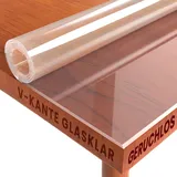 DecoHomeTextil Heimtextilmanufaktur Transparente Folie Schutzfolie Tischschutz glasklar mit abgeschrägter V-Kante Rechteckig 55 x 155 cm Tischschutz Maschinenzuschnitt