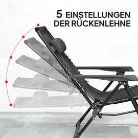 Outsunny Sonnenliegen-Set 90 x 65 x 110 cm Schwarz