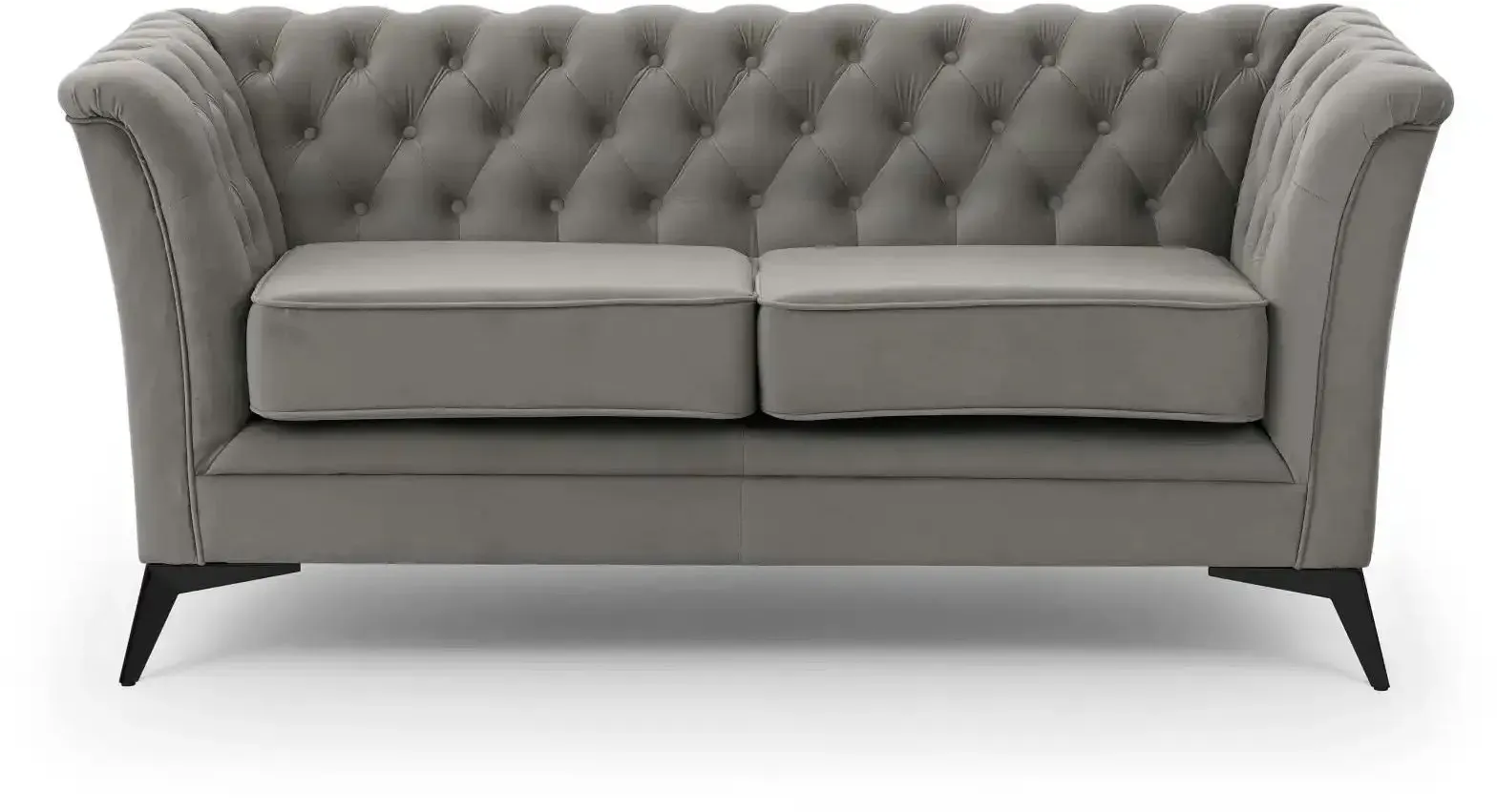 S-STYLE Chesterfield Einzelsofa  Wilhelm , grau , Maße (cm): B: 175 H: 78
