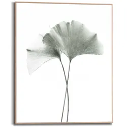 Reinders Wandbild 40 x 50 cm Ginko Blatt Holz Grau