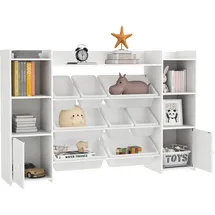 aiyaplay Kinderregal mit 8 Boxen 30 x 90 x 140 cm Kunststoff weiß
