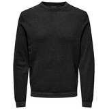 ONLY & SONS Strickpullover Lässiger Pullover Feinstrick Design Sweater ONSTAPA 6715 in Dunkelgrau grau M