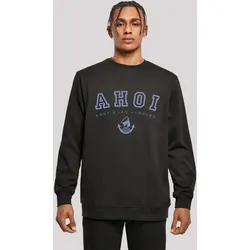 Kapuzenpullover F4NT4STIC "Herren Sweatshirt Ahoi Knut & Jan Hamburg", Herren, Gr. S, schwarz, Obermaterial: 50% Baumwolle, 50% Polyester, casual, relaxed fit, Rundhals, Langarm, Pullover, Print