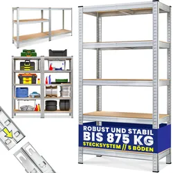 Monzana Schwerlastregal 180x90x60cm 875kg 5 MDF-Platten
