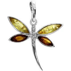 Ketten-Anhänger OSTSEE-SCHMUCK "Ostsee-Schmuck Anhänger Libelle Anhänger Libelle", weiß, Schmuckanhänger, Damen, 29 x 23mm, Silber 925 (Sterlingsilber), 2.0 g