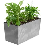 Blumenkübel Blumentopf Rattan Trapez Beton Beton Struktur H 19,5 cm 12 L