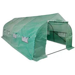 vidaXL Polytunnel Gewächshaus Begehbar & Mobil Stahlrahmen 18 m2