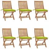 vidaXL Klappbare Gartenstühle mit Kissen 38 x 38 x 25,5 cm grün 6 St.