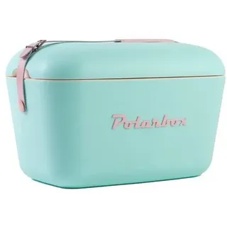 Kreher Kühlbox | Passive Kühlbox | Kühltaschen Polar in Retro Vintage Design aus Kunststoff mit polystyrol (Airpop) thermische Isolierung (12 L, Türkis)