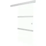 vidaXL Schiebetür mit Softclose ESG-Glas und Aluminium rechts 90 x 205 cm Silber