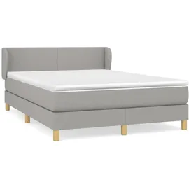 vidaXL Boxspringbett mit Matratze Hellgrau 140x200 cm Stoff