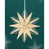 Rudolphs Schatzkiste Fensterschmuck Spanstern doppelt EL. Beleuchtet Mitte mit 2 Sterne BxHxT=24x24x8cm NEU Fensterbild Spanbaum Adventsstern Holz Seiffen Erzgebirge Stern Linde Fensterdeko
