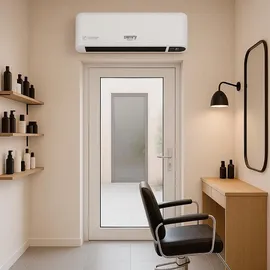 Camry CR 7753 Luftschleier mit LED-Display & Fernbedienung - 2000 W, Weiß