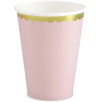 Partydeco Pappbecher 0,22 l Rosa 6 St.