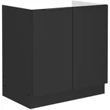 Küchen-Preisbombe Küchen Spülenunterschrank 80 cm SIENA Schwarz Küche Küchenzeile Küchenblock