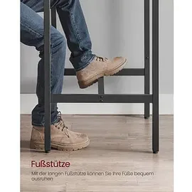 VASAGLE Stehtisch quadratisch 60 x 60 x 92 cm Braun/Schwarz