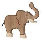 Holztiger Elefant Rüssel hoch,
