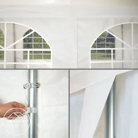 TOOLPORT Partyzelt 3 x 6 m inkl. Seitenteile weiß