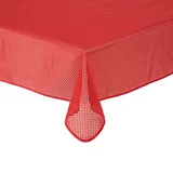 Tischdecke Outdoor Wetterfest, rutschfest & UV-Beständig in 7 Farben - Karo-Design - Weichschaum PVC Tischdecke Abwaschbar & Waschbar bei 30°C - Gartentischdecke Oval 140x180 cm Rot