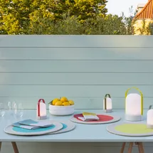 REMEMBER Baumwoll-Tischsets "Mint", 2er-Set - H 0,5 cm, Ø 38 cm - Buntes Baumwoll-Tischsets