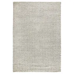 Hochflor-Teppich DEKOWE "Enja", grau, B:160cm H:25mm L:230cm, Viskose, Wolle, Teppiche, Handweb Teppich, Strickoptik, handgewebt