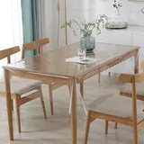 DASIAUTOEM Tischdecke Transparent, Durchsichtige Tischdecke, Tischfolie Durchsichtig 60cm Breit, Meterware 0.13 mm Stark, Wasserdicht Abwaschbar PVC Folie Fettdicht Tischschutzfolie (60 x 140 cm)