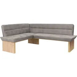 Eckbank HOME AFFAIRE "Beluna Polsterbank, Sitzecke", grau (grau, decor wotan eiche), B:210cm H:89cm T:169cm, Polyester, Sitzbänke, mit Wellenunterfederung im Sitz, TOPSELLER