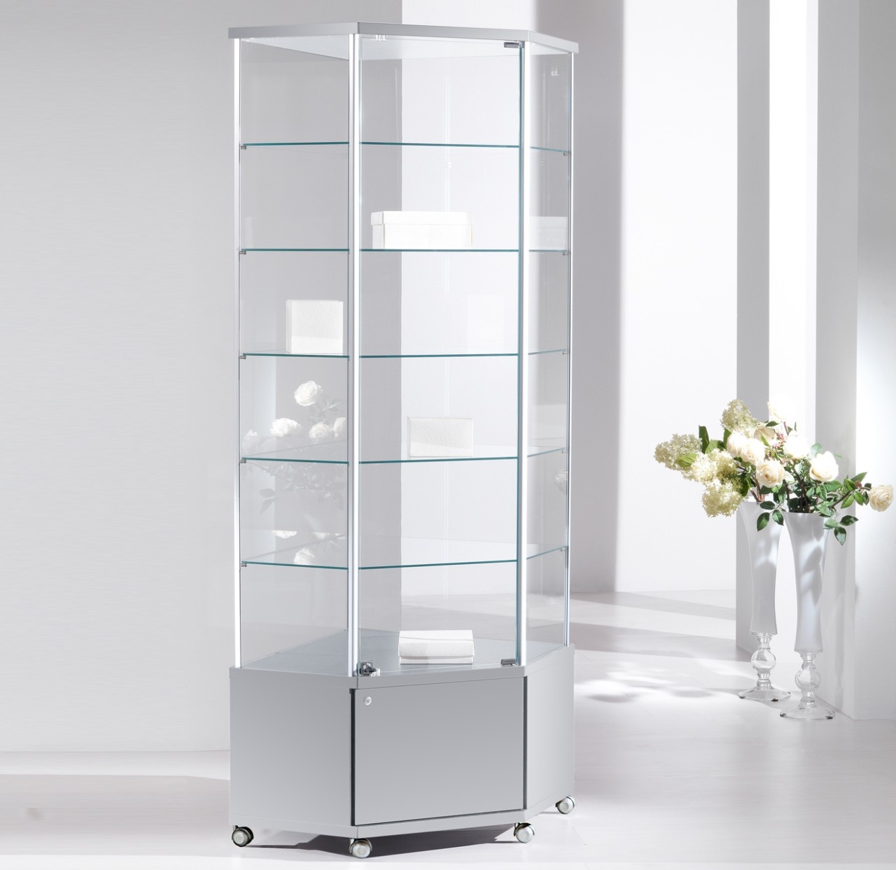 Eckvitrine Glas mit Unterschrank JT-A70MA