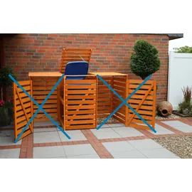 Promadino Erweiterung Mülltonnenbox Vario V 100 x 40 x 110 cm honigbraun