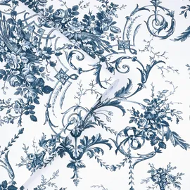 Laura Ashley Vliestapete LAURA ASHLEY "Tuileries", blau, B:0,52m H:10m L:10m, Vlies, Tapeten, 10mx52cm (ca. 5m2)