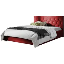 Mirjan24 Polsterbett Loloz Tap, Doppelbett mit Bettkasten und Kopfteil, Ehebett (Farbe: Mikrofaza 0034, Größe: 120x200 cm) - Rot