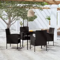 vidaXL Garten-Essgruppe 5-tlg. Schwarz