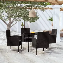 vidaXL Garten-Essgruppe 5-tlg. Schwarz
