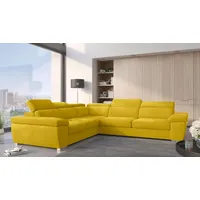 99rooms Ecksofa Leila, L-Form, Eckcouch, Ottomane links oder rechts bestellbar, mit Bettfunktion, Bettkasten gelb