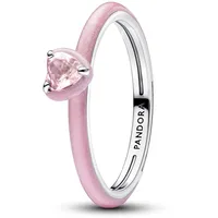 Pandora 193088C02 Damenring Silber Rosafarbenes Chakra Herz 56/17,8